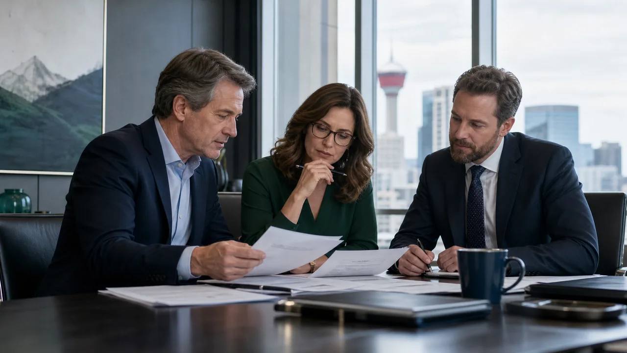 Business owner, accountant, and lawyer planning a Canadian corporate reorganization