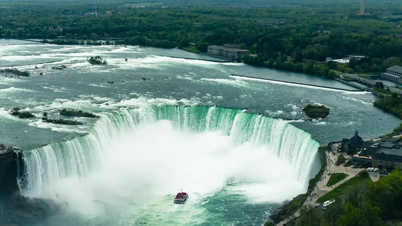 The falls at Niagara Falls, Ontario, seen from above